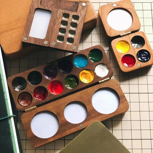 Wood Handmade Watercolor Paint Box